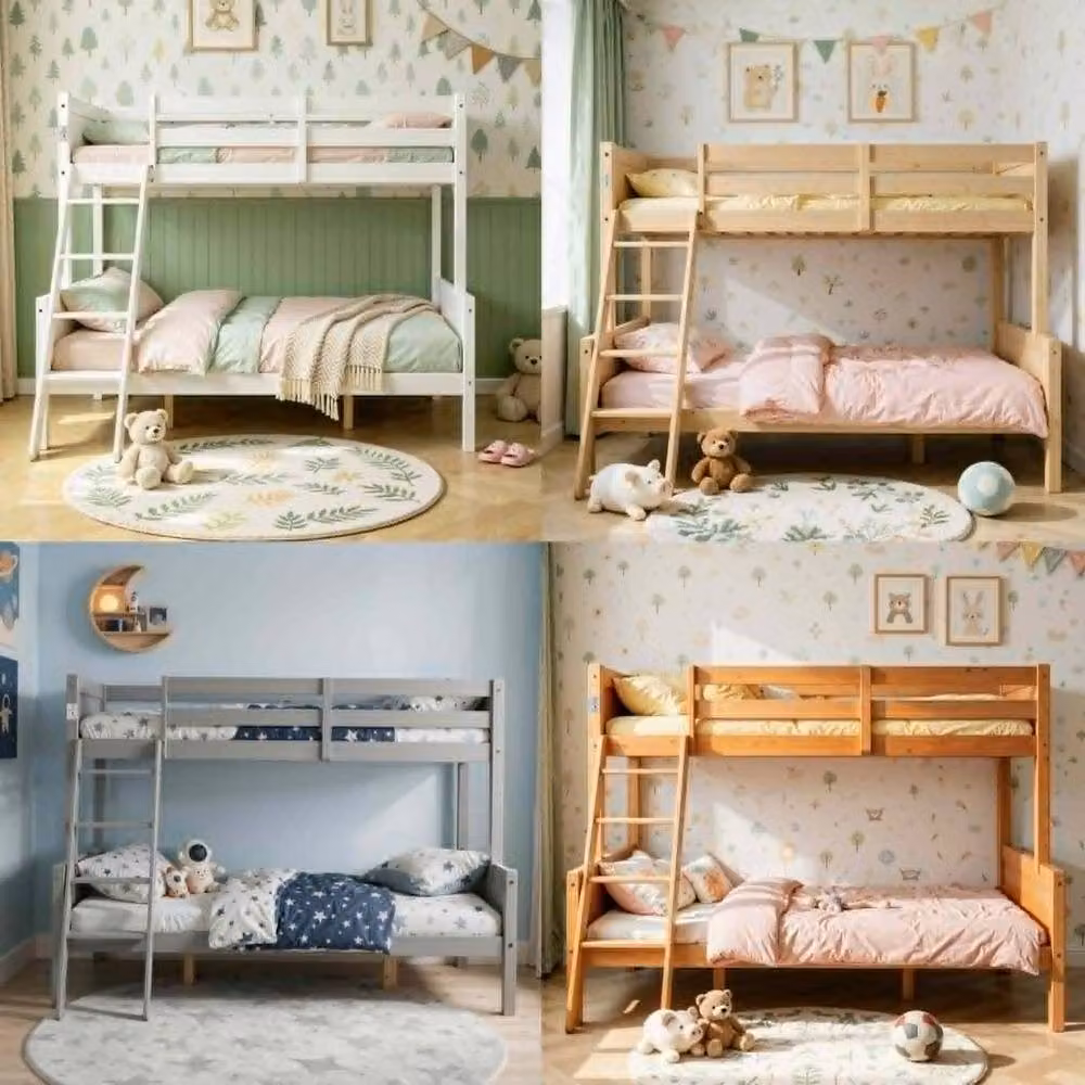 Comfy Living Ltd Enmore Triple Bunk Bed in White, Solid Pine Wood, 120 x 200 cm – 3