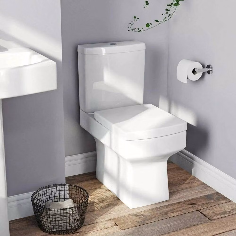 NESTLUNE Luxury Square Soft Close Toilet Seat in White – 2