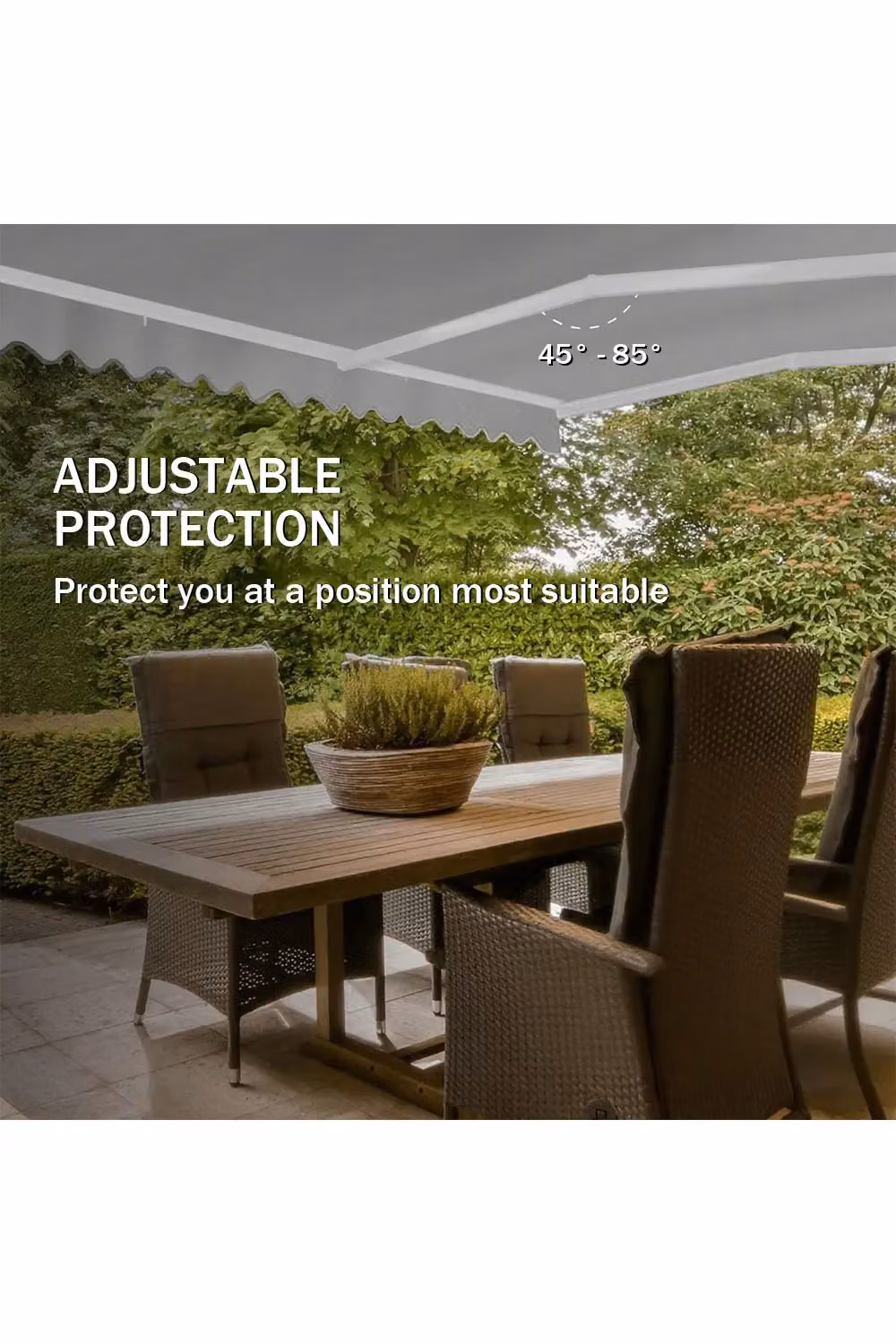 Living and Home Grey Window and Door Awning Canopy with Aluminium Brackets and UV Resistant Polyester Fabric – 3
