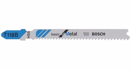 Bosch T 118 B Basic HSS Metal Jigsaw Blades, Silver, Pack of 5