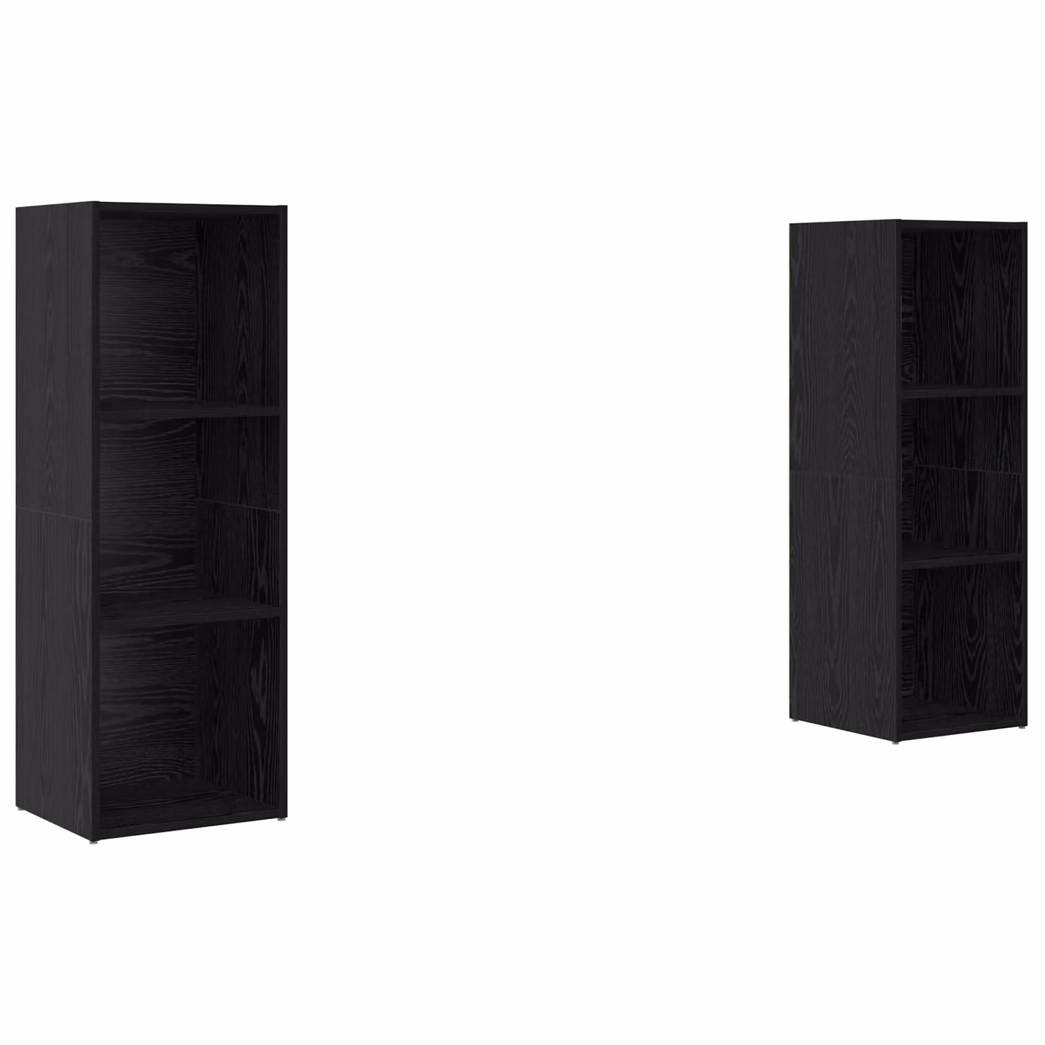 Berkfield Home 2-Piece Black Oak Storage Shelves with Back Panel, W/D/H: 107 x 35 x 37 cm – 2