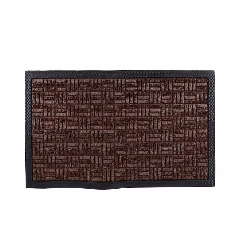 Voltico Brown Textured Coir Doormat with Non-Slip Latex Backing, W: 70 cm, D: 40 cm