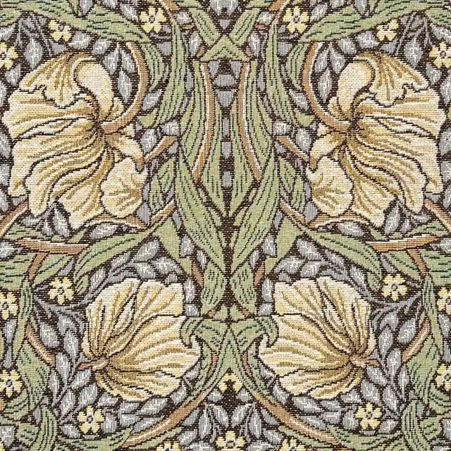 William Morris Pimpernel Floral Tapestry Fabric in Earth Tones