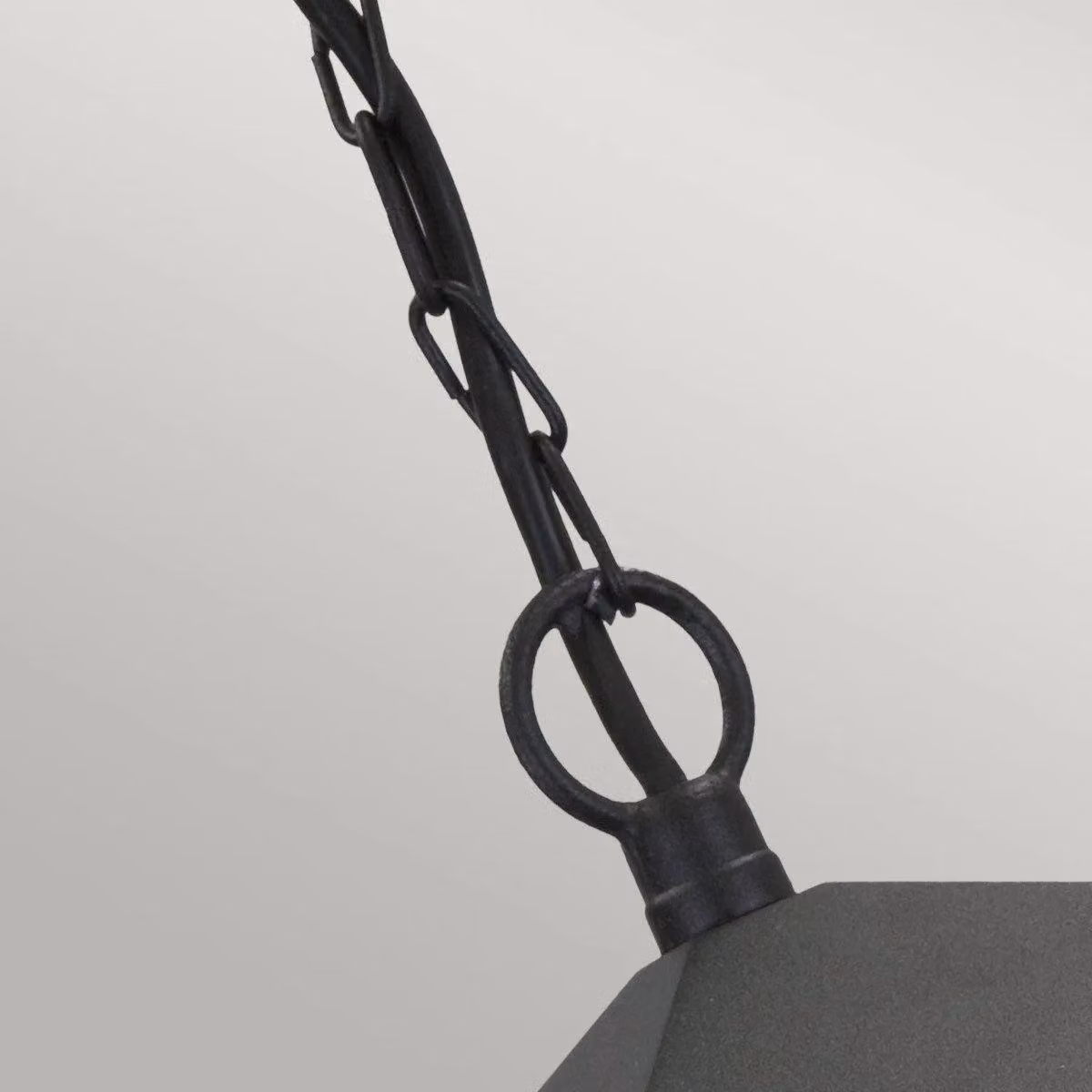 Netlighting York Black Outdoor Ceiling Chain Lantern with Transparent Glass and E27 Socket, IP43 Rated – 2