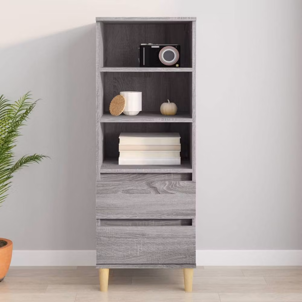 Berkfield Home Grey Sonoma Highboard in Engineered Wood, W/D/H: 40 x 36 x 110 cm – 2