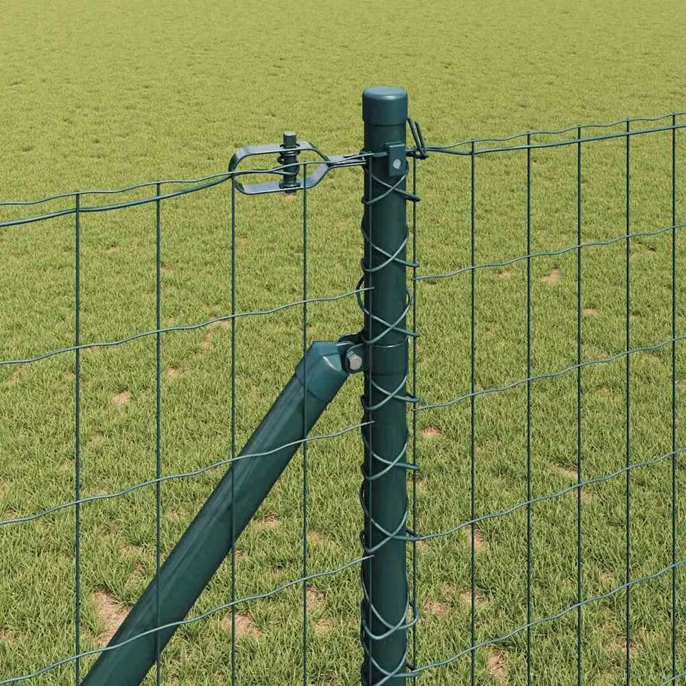 Berkfield Home Euro Fence in Green Galvanised Steel with 13 Spike Posts, 1 x 25 m – 3