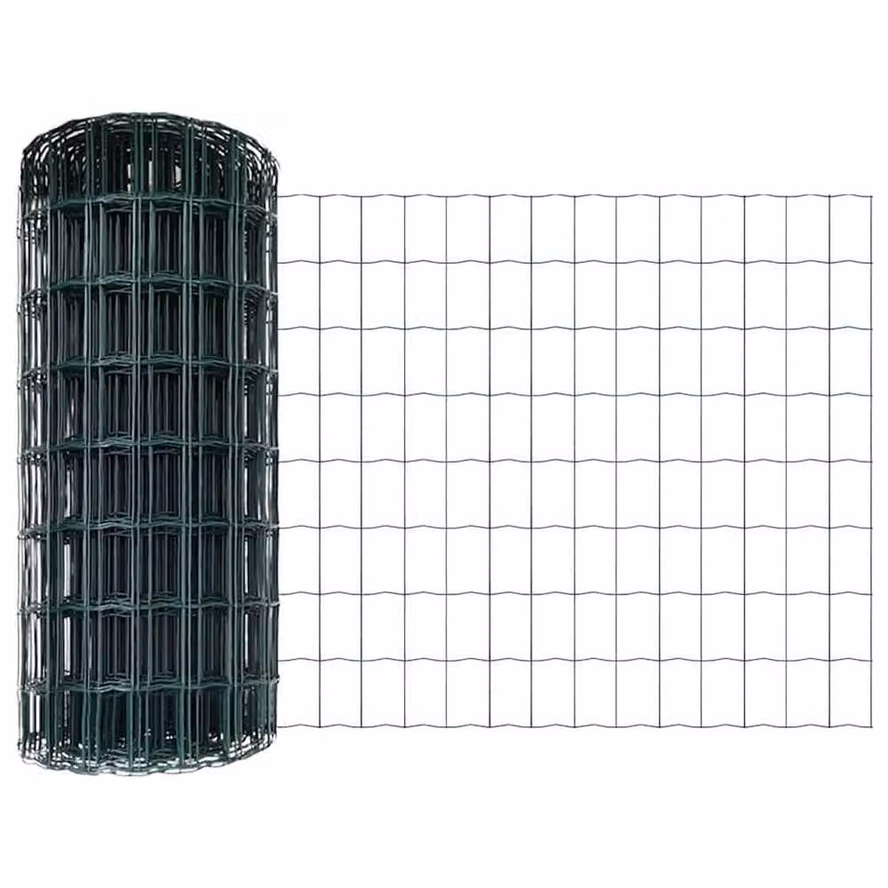 Berkfield Home Euro Fence Green PVC-Coated Steel Round Mesh, H: 0.8 m x W: 10 m – 4