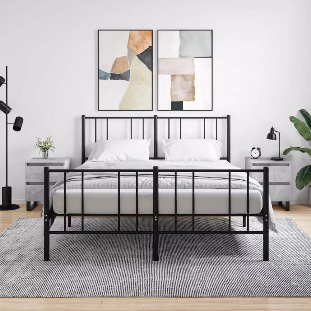 Berkfield Home Set of 2 Bedside Cabinets in Concrete Grey, W/D/H: 40 x 35 x 50 cm – 2