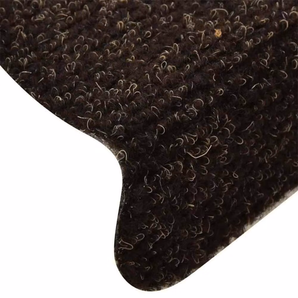 Berkfield Home Self-adhesive Needle Punch Stair Mats, 15 Pieces, Dark Brown, W/D/H: 65 x 21 x 4 cm – 3