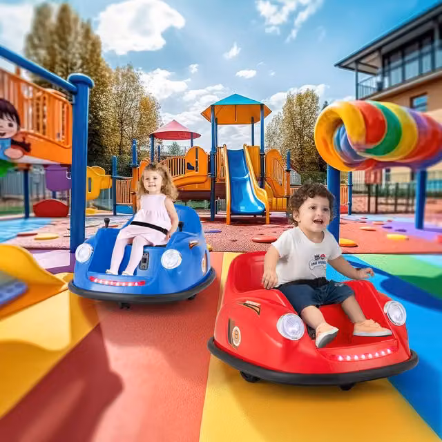 COSTWAY Red Electric Ride On Bumper Car with Rechargeable Battery