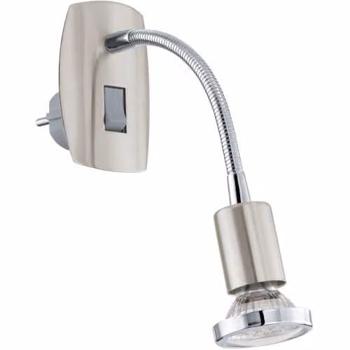 Loops Modern Chrome LED Wall Light with Glass Cylinder, Height: 18 cm