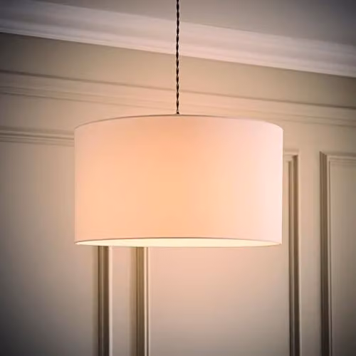 MiniSun Modern White Fabric Drum Light Shade, Width: 45 cm – 3