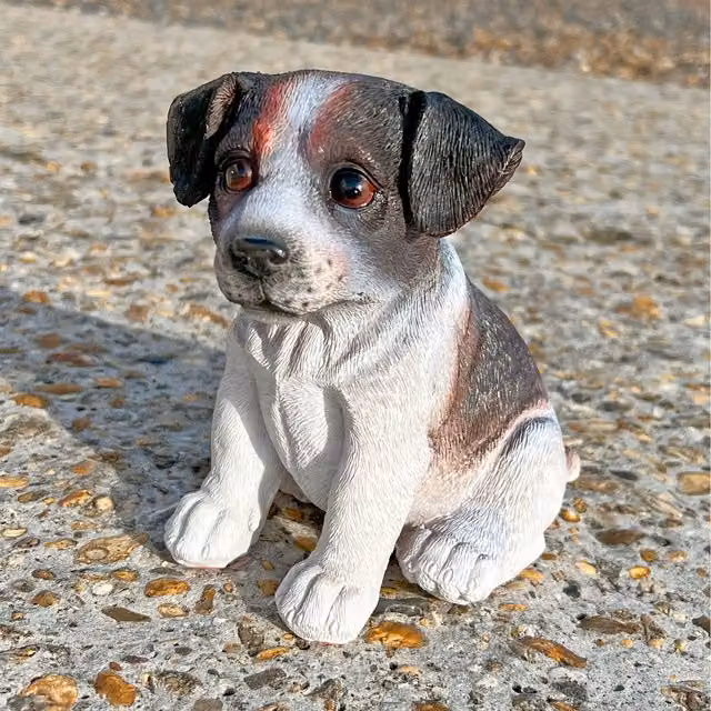 Farmwood Black Jack Russell Terrier Puppy Garden Ornament