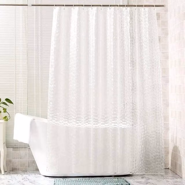 KORVIXA Waterproof and Mould-Resistant Shower Curtain in White, Width: 100 cm
