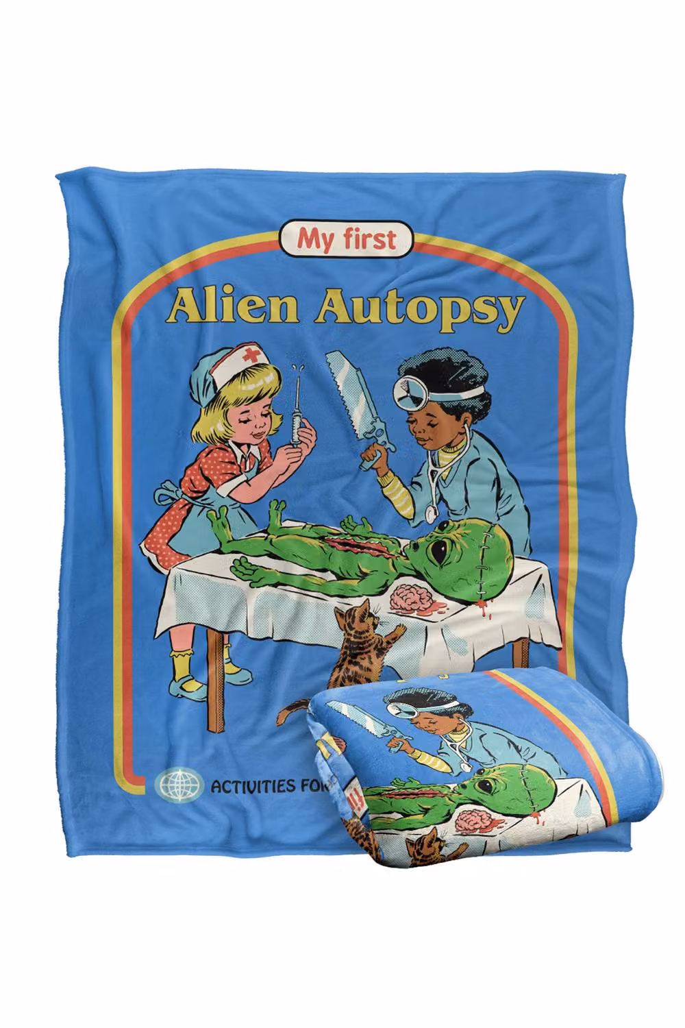 Steven Rhodes My First Alien Autopsy Super Soft Fleece Throw Blanket, Multicolour, W/D/H: 152 x 127 cm – 2