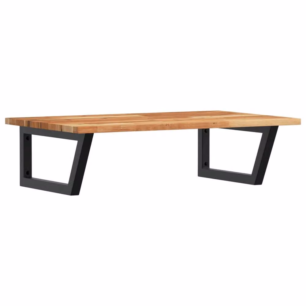 Berkfield Home Elegant Wall Mounted Basin Shelf in Brown Acacia Wood and Steel – 2