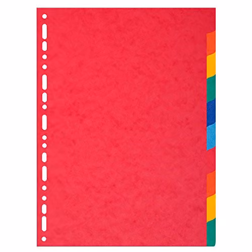 Exacompta Forever Collection 100% Recycled Multicoloured Dividers for A4 Documents, 10 Position, 220gsm – 1