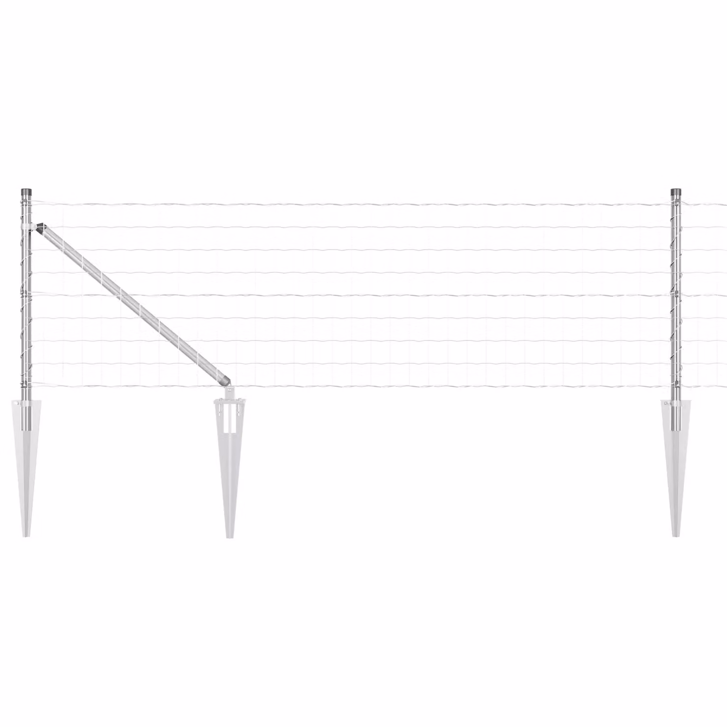 Berkfield Home Euro Fence in Silver Galvanised Steel with 13 Spike Posts, W: 25 m, H: 0.4 m – 2