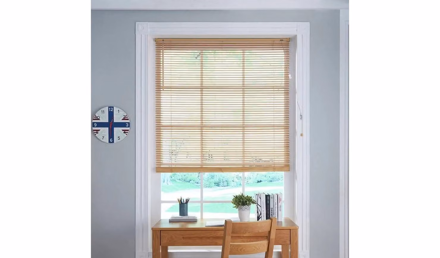 Little Black Book 25mm Wooden Venetian Blinds, Beige, W: 150 cm, H: 160 cm