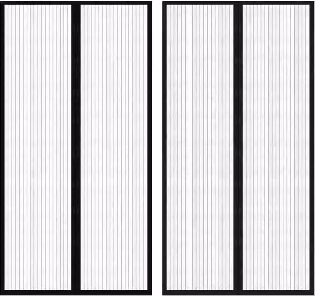 Berkfield Home Magnetic Insect Door Curtain Strips, Black, 2 Pack, H 210 cm x W 100 cm