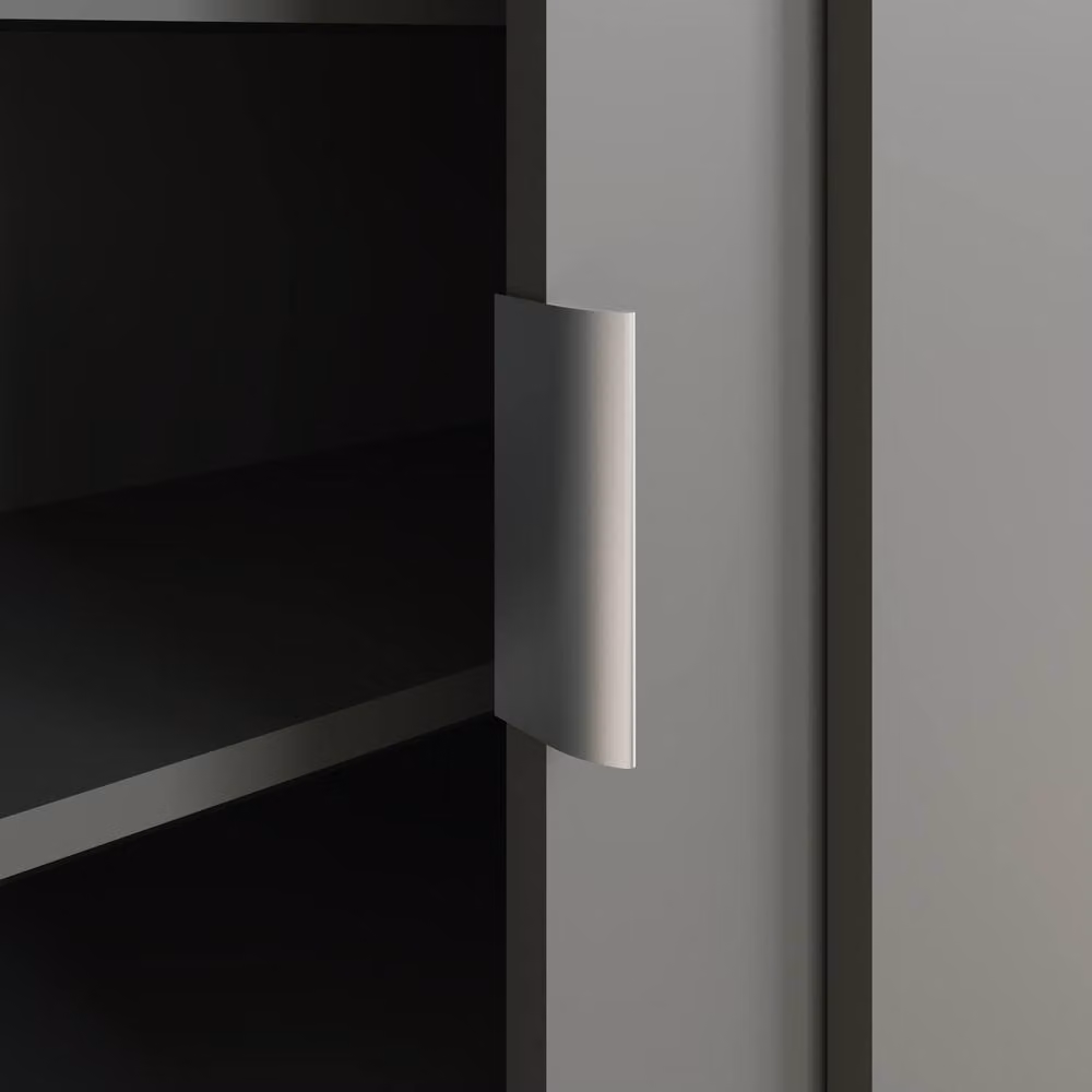 GFW Leighton Modern Sliding Door Shoe Cabinet in Grey and White, W/D/H: 100 x 39 x 80 cm – 3