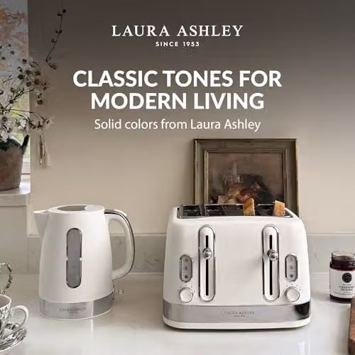 Laura Ashley White Electric Fast Boil Quiet Kettle with Limescale Filter and Auto Shut-off – 2
