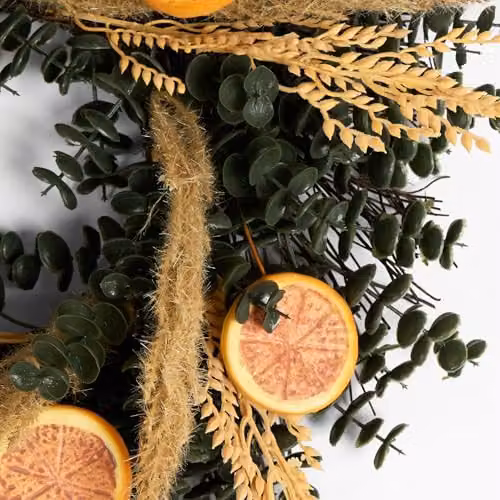 OHS Artificial Dried Orange Wreath in Orange and Green, Diameter: 40 cm – 4