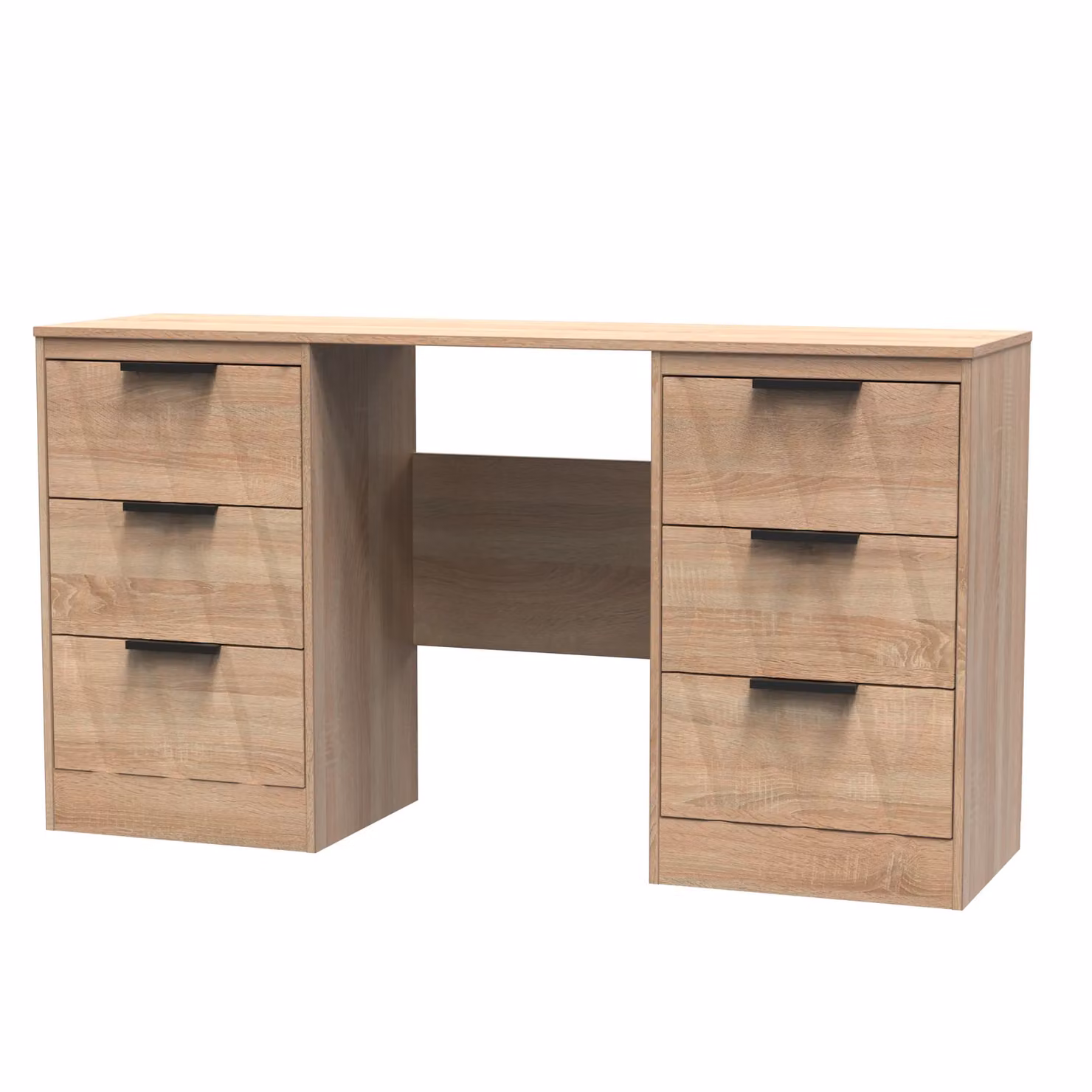 Ready Assembled 2 U Washington 6 Drawer Kneehole Desk in Light Oak – 2