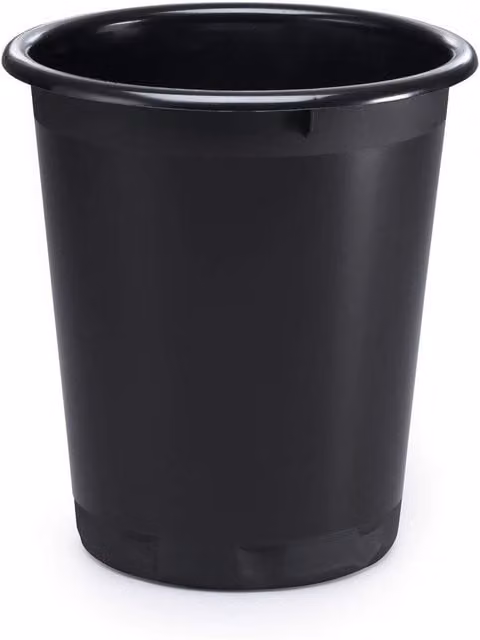 Durable Black Plastic Recycling Waste Paper Bin, 13 Litre