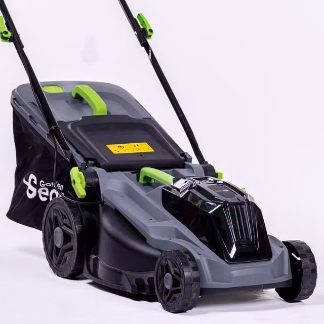 Aerotek 40V Cordless Lawn Mower with Rechargeable Battery and Quick Charger, Grey