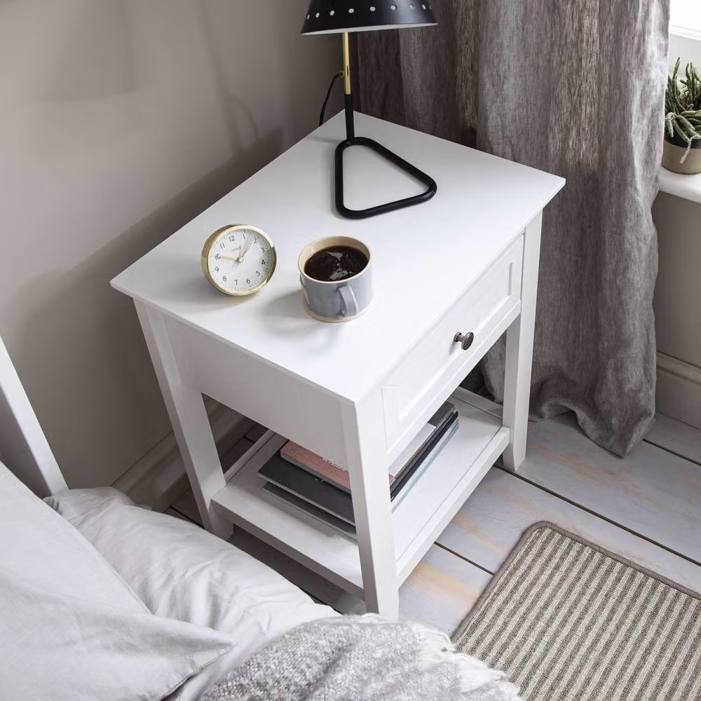 Nöa and Nani Karlstad Bedside Table with Drawer in White – 6