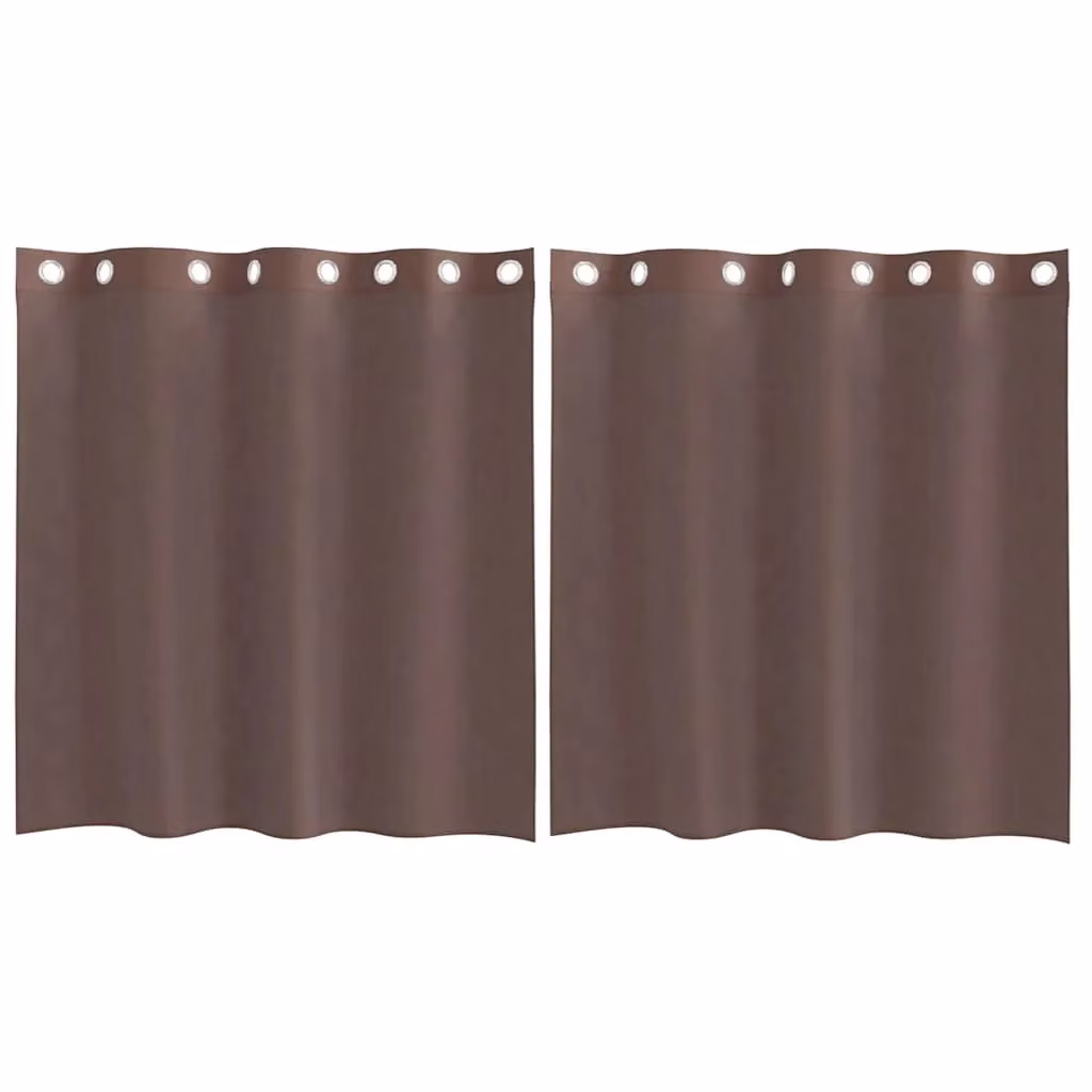 Berkfield Home Brown Voile Fabric Panel Curtains with Eyelets, 2 Pack, W: 140 cm x H: 140 cm – 2