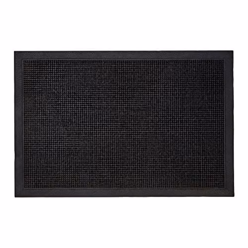 Orsina Black Rubber and Coir Round Doormat, Diameter: 100 cm – 1