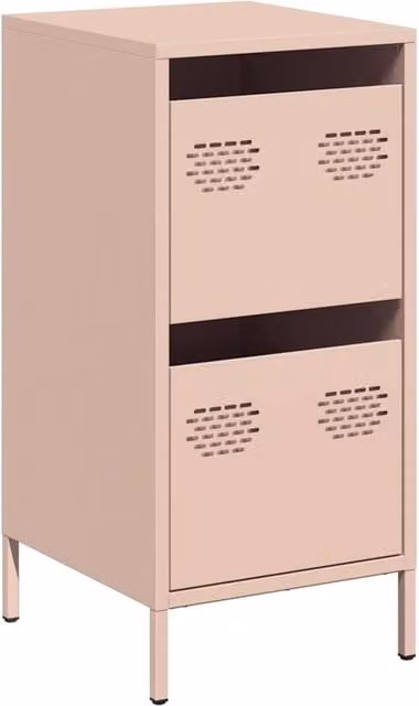 Berkfield Home Pink Matt Metal Sideboard W/D/H: 35 x 39 x 73.5 cm