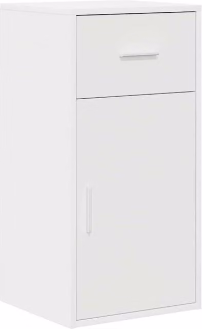 Berkfield Home White MDF Compact Storage Cabinet with Hinged Doors and Internal Drawers