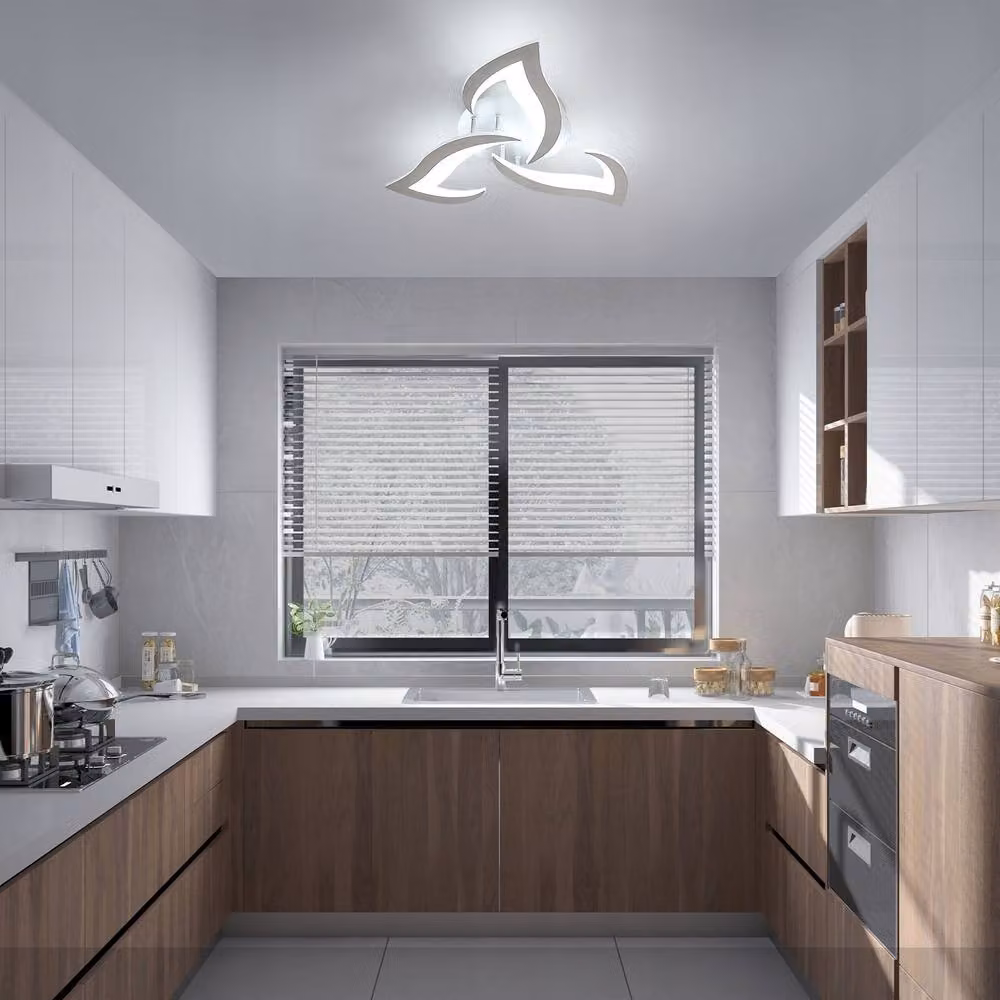 COMELY 36W LED Ceiling Light in Silver and White with Acrylic Flower Design, 6500K Cool White – 2