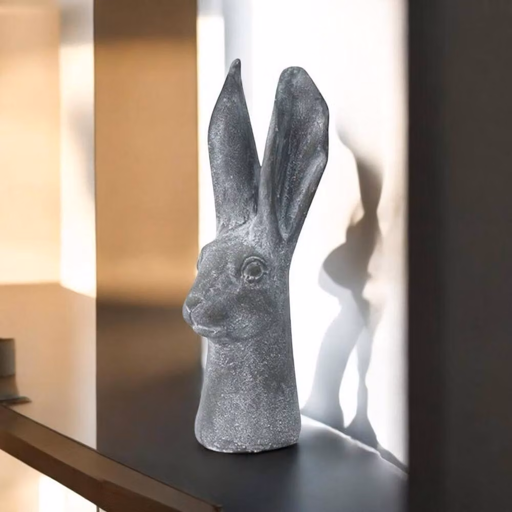 Minster Rabbit Ornament in Grey Resin, W: 11 cm, D: 11 cm, H: 29 cm – 4