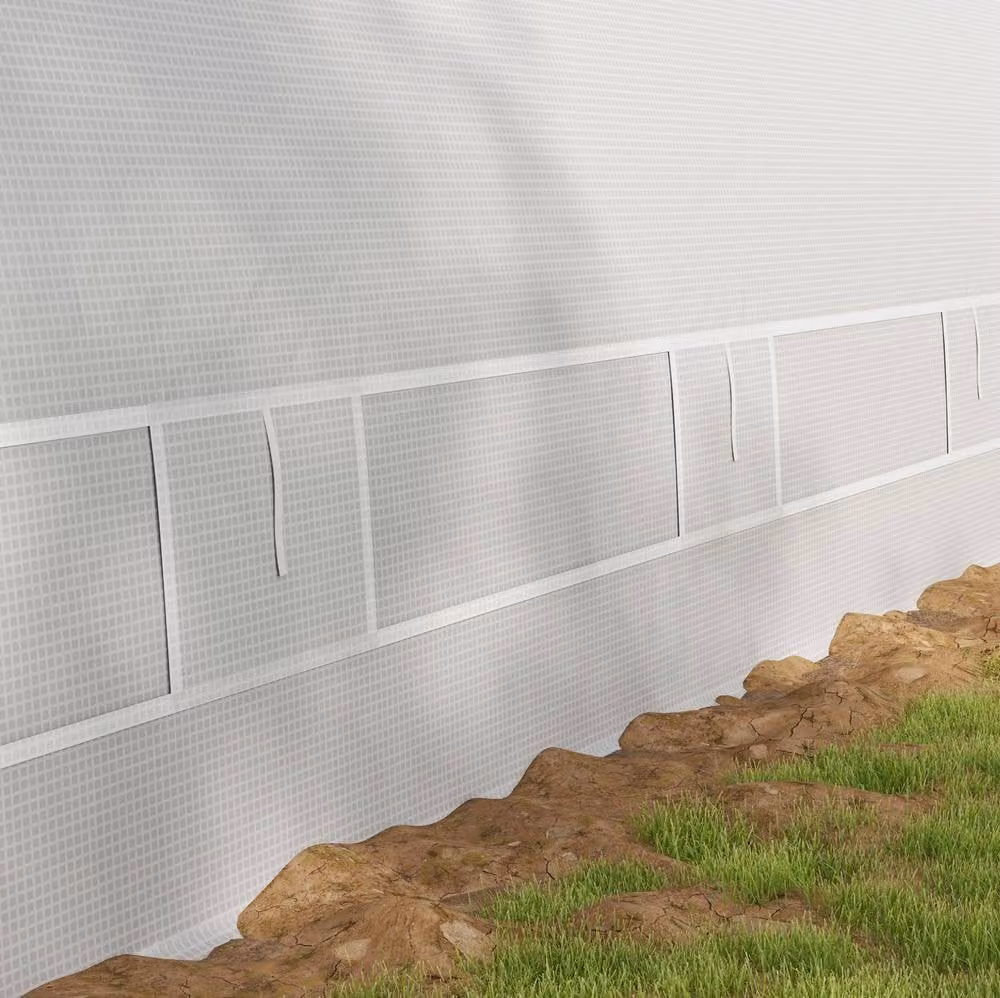 STILVORA White Polytunnel Greenhouse with Mesh Door and Windows, W: 6 m, D: 3 m, H: 2.4 m – 4