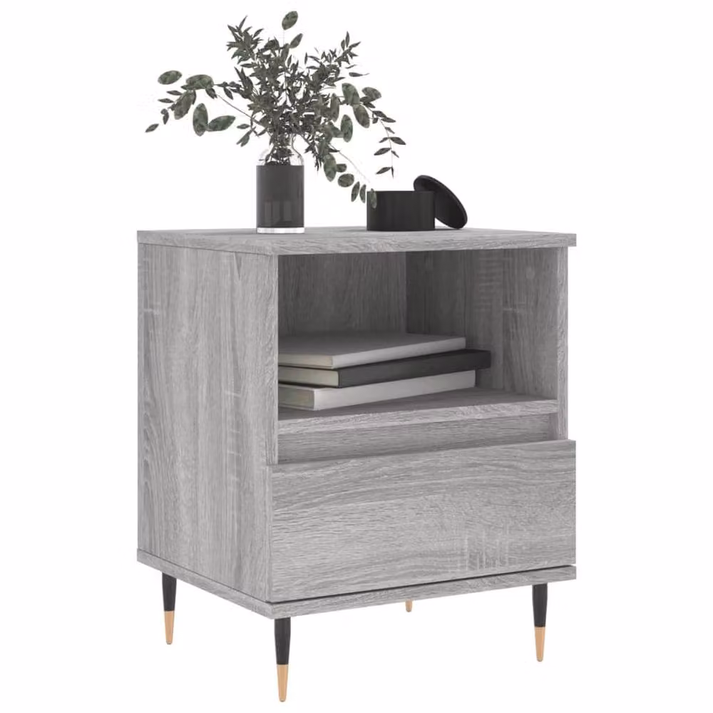 Berkfield Home Set of 2 Grey Sonoma Bedside Cabinets, W/D/H: 40 x 35 x 50 cm – 3