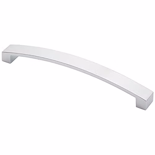 Loops Flat Curved Bow Pull Handle in Polished Chrome, 238 x 25 mm with 224 mm Fixing Centres