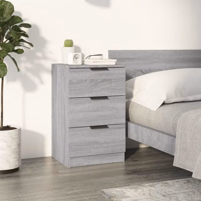 Berkfield Home Grey Sonoma Bedside Cabinet W: 40 cm, D: 36 cm, H: 65 cm