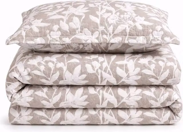 Sweet Dreams Ashbury Jacquard Floral Duvet Cover and Pillowcase Set in Beige, W: 180 cm, D: 200 cm