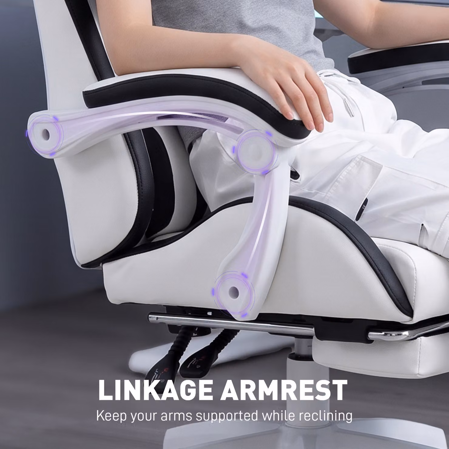 Vinsetto Racing Style Gaming Chair in White and Black with Reclining Function, Footrest, and Removable Headrest – 7