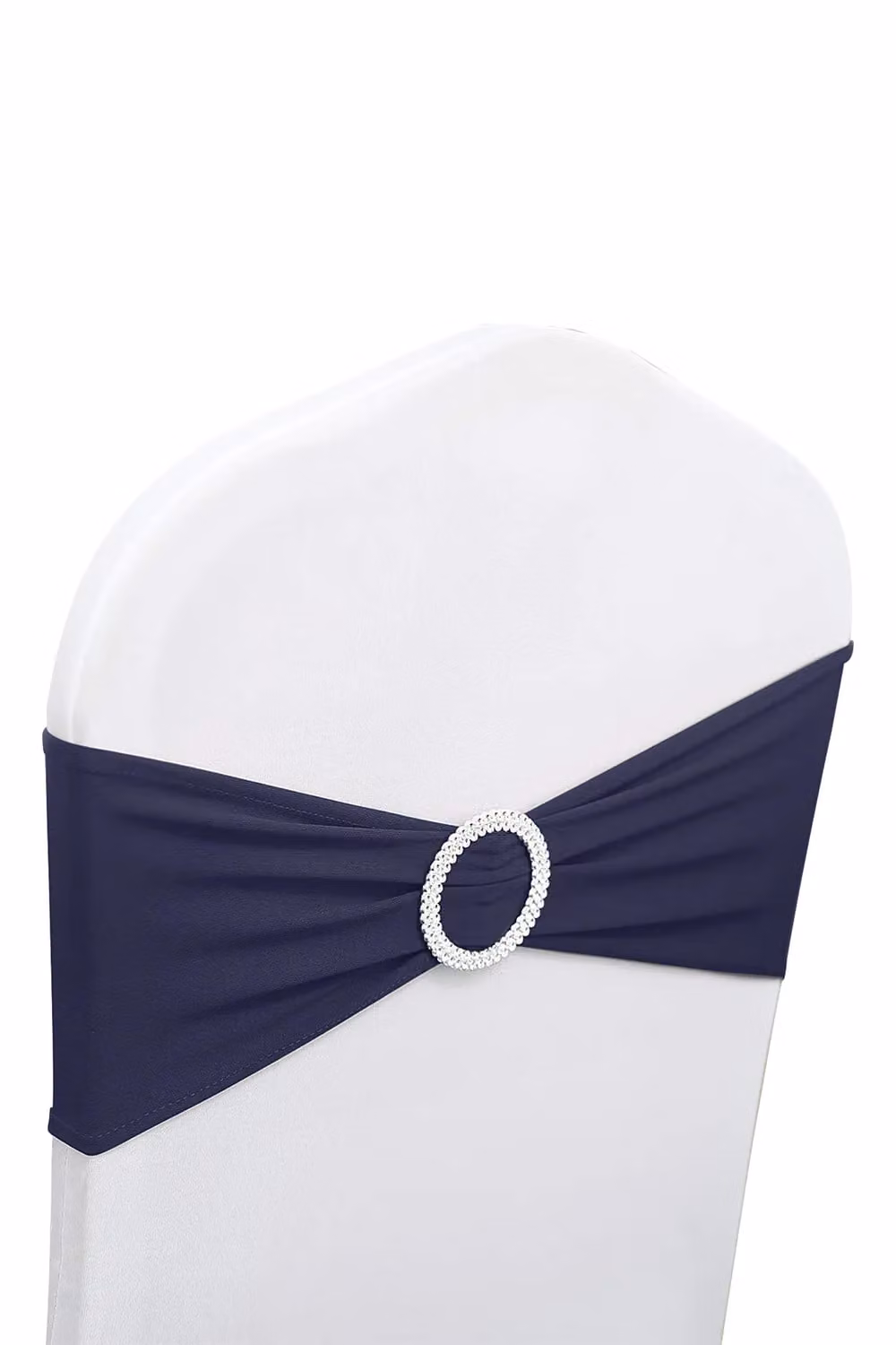 Neel Blue Spandex Chair Bands with Slider Buckle, 10-Piece Navy Stretchy Elastic Chair Sash Set – 6