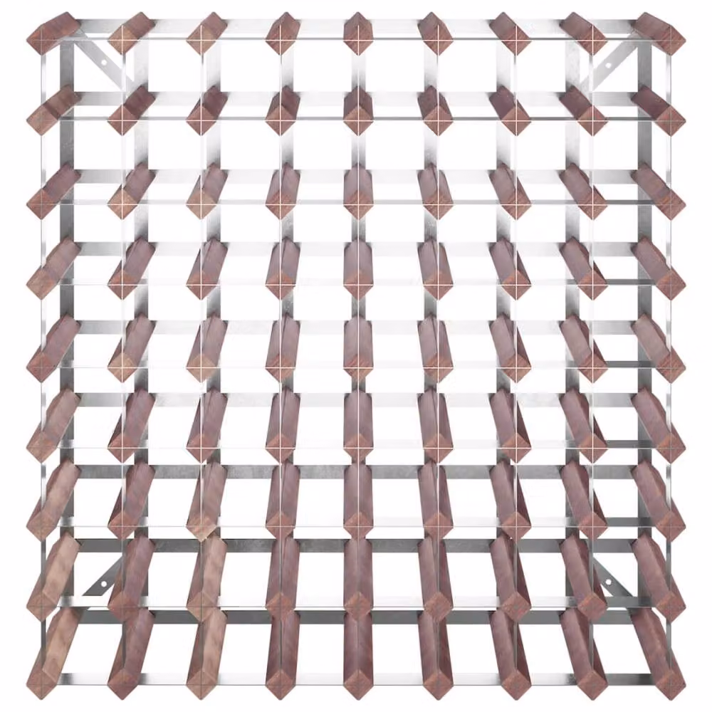 Berkfield Home Rustic Brown Solid Pine Wall Mounted Wine Rack for 72 Bottles – 4
