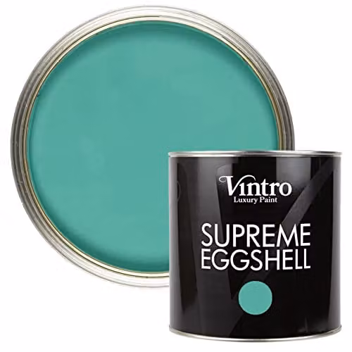 Vintro Eggshell and Satin Furniture Paint for Walls, Wood and Trim in Esmeralde Emerald Green, 2.5 l