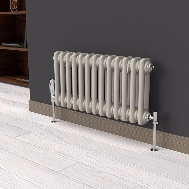 Lux Heat Horizontal Column Radiator in Dune Grey, 2 Column, H: 60.5 cm x W: 30.0 cm