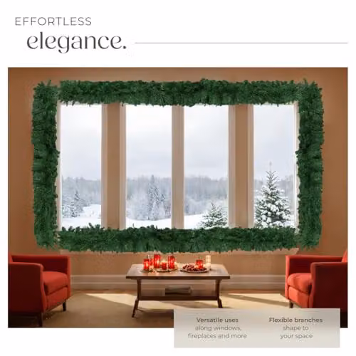 tectake Lifelike Green Christmas Garland with Hanging Loop – 2