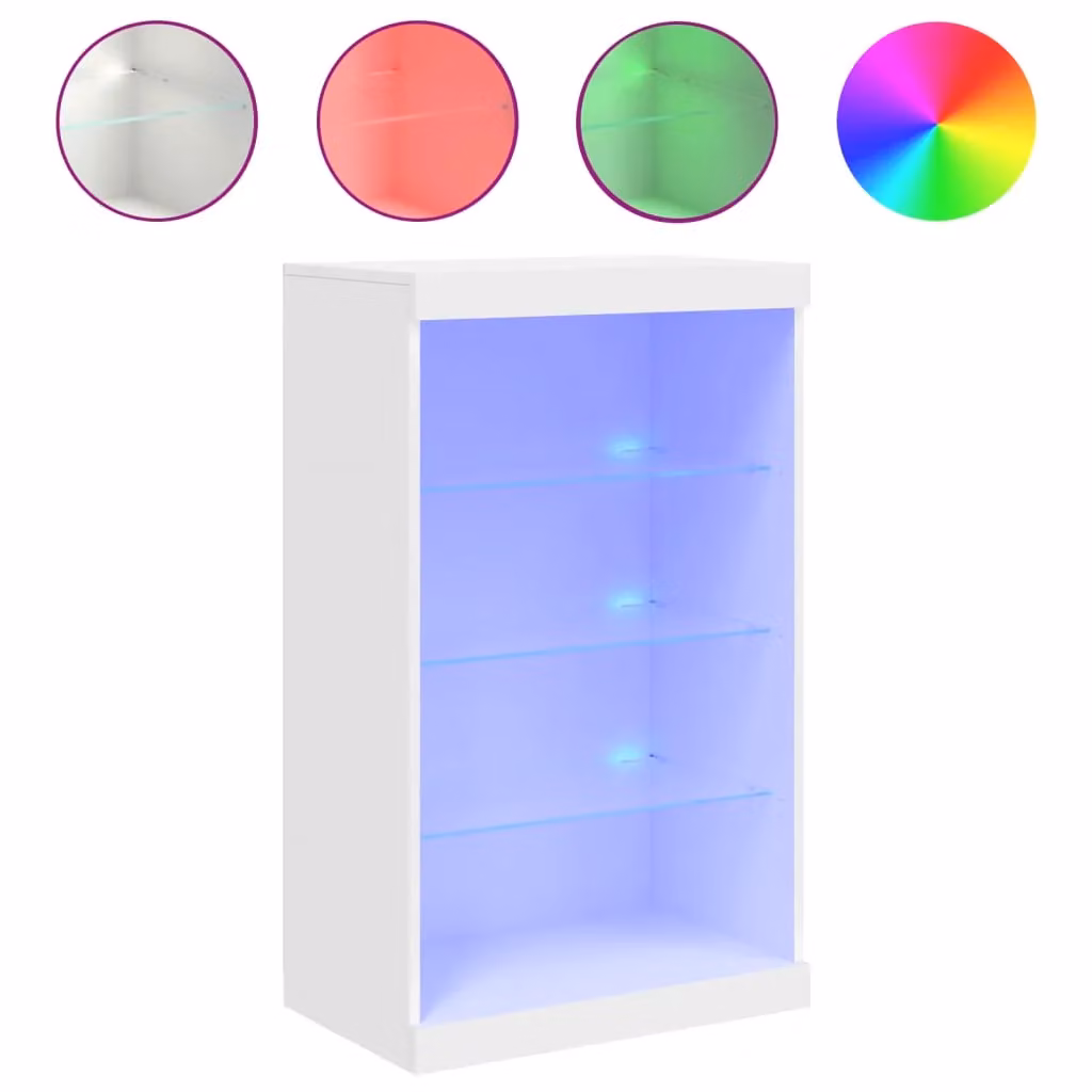 Berkfield Home Modern White Sideboard with Integrated LED Lights, W/D/H: 60.5 x 37 x 100 cm – 2