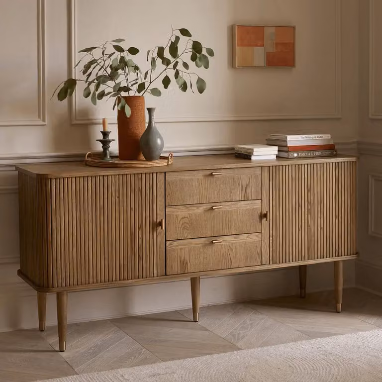 Atkin and Thyme Byron Mid-Century Sideboard in Muted Oak and Brown